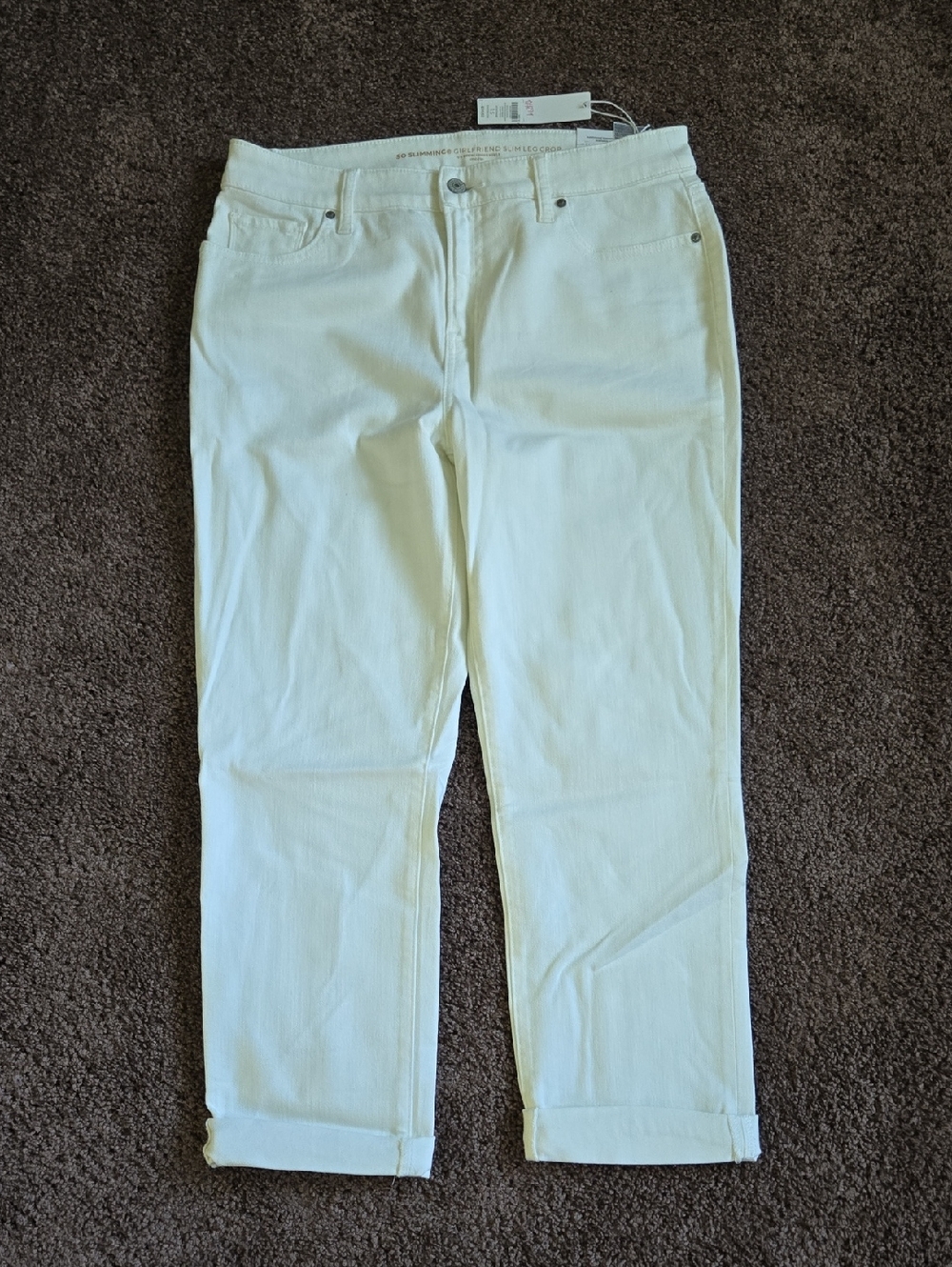 NEW Chico's White Slim Leg Crop Denim Jeans 10 1.5